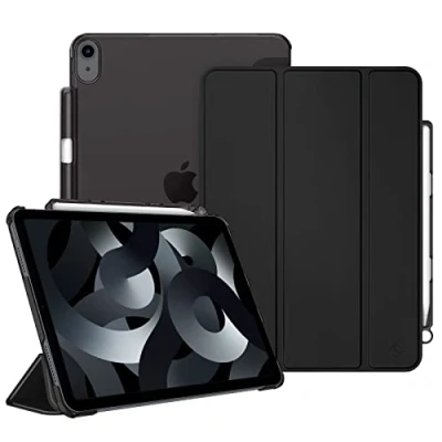 Abbildung von Fintie Hülle für iPad Air 11 Zoll M2, 6 2024 Hülle, 5 2022/ 4 2020 10.9 mit Stifthalter, ultradünne leichte Schutzhülle Case transparenter Rückseite, Schwarz