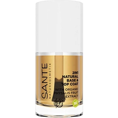 Abbildung von SANTE Naturkosmetik 2in1 Natural Base &amp; Top Coat, Über Unterlack, Mit Bio Physalisfruchtextrakt, 1x 10ml