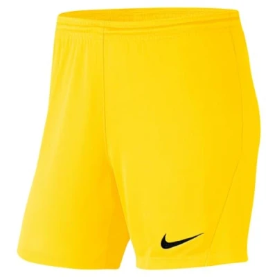 Abbildung von Nike, Dri Fit Park 3, Fußball Shorts Stricken., Tour Gelb/Schwarz, Xs, Frau