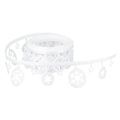 Abbildung von Ideen mit Herz Deko Zierband auf Rolle 4 m lang weiß selbstklebend Satin Optik Girlande Weihnachtsdeko (Weihnachtskugeln 3,5 cm breit)