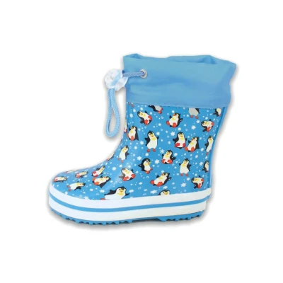 Abbildung von Beck Warmfutter Pinguine Gummistiefel für Kinder, Größe: 27, Blau Schuhe