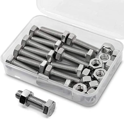 Abbildung von M8*30mm 15 Stück 304 Edelstahl Sechskantschrauben Bolzen und Muttern set, Maschinenschrauben schrauben