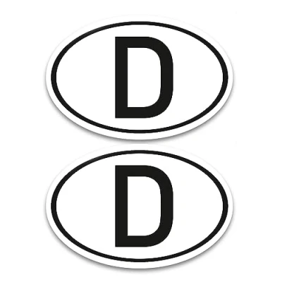 Abbildung von D Magnet Länderkennzeichen 2 er Set Deutschland Schwarz &amp; Weiß 17,5 x 11,5 cm DIN genormt PKW LKW Wohnmobil Auto verpflichtend außerhalb der EU kfz760
