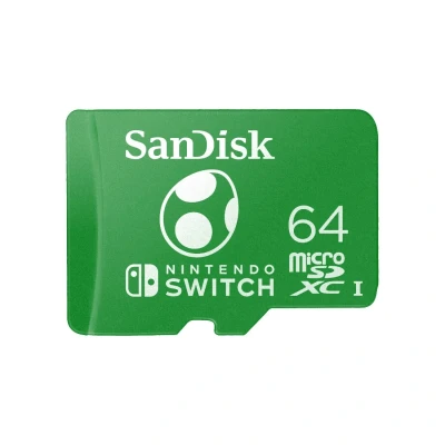 Abbildung von SanDisk microSDXC UHS I Speicherkarte für Nintendo Switch Yoshi Edition 64 GB (U3, Class 10, 100 MB/s Übertragung, mehr Platz Spiele)