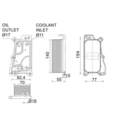 Abbildung von MAHLE ORIGINAL CLC 235 000P Ölkühler ohne Dichtung MERCEDES BENZ: ML Class, S Class Saloon, C Saloon