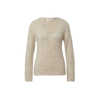 Abbildung von s.Oliver MIT Vausschnitt Strickpullover, Damen, Größe: 32, Beige