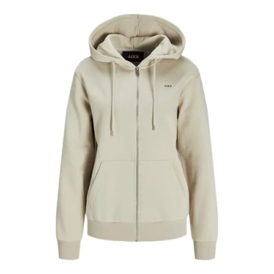 Abbildung von Jack &amp; Jones Damen Jxabbie RLX Ls Every Zip Hood SWT Noos Sweatshirt Jacke, Moonbeam/Print:Black Jjxx Logo, XS EU