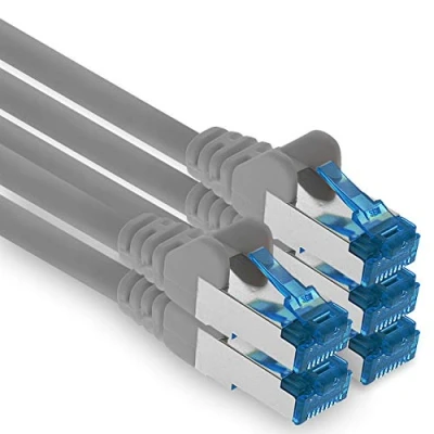 Abbildung von 1aTTack.de Patchkabel 5X 0,25m Ethernet, Netzwerk, Lan Kabel CAT6a (für Gigabit Netzwerke, Router, Switch, Modems mit RJ45 Eingang grau)