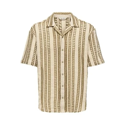 Abbildung von Only &amp; Sons Onsdani Shirt Hemd, Herren, Größe: Medium, Cloud dancer/black