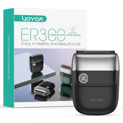 Abbildung von VOYOR Folienrasierer, Tragbarer Rasierer Herren Elektrisch Kabelloser und Wiederaufladbarer Usb Mini Zum Rasieren von Bart, Kopf Gesicht Wet &amp; Dry Ideal Für Reisen ER300(Silber)