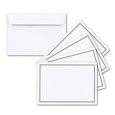 Abbildung von 50x Trauer Brief Umschläge DIN C6 mit grauem Rahmen 114 x 162 mm Haftklebung ohne Fenster Rand in Schwarz TrauerPapiere by GUSTAV NEUSER