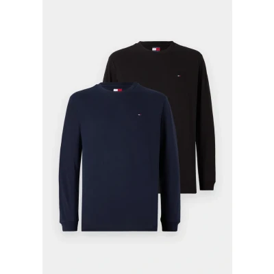 Abbildung von Tommy Jeans 2 PACK Langarmshirt, Herren, Größe: 44, Black/dark night navy
