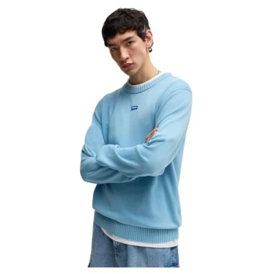 Abbildung von HUGO SAN Cosmo Strickpullover, Herren, Größe: Large, Light pastel blue