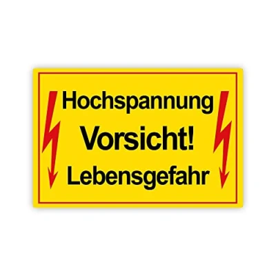 Abbildung von XXL Vorsicht ! Hochspannung Lebensgefahr Schild 30 x 40 cm aus stabiler PVC Hartschaumplatte 5mm mit UV Schutz von STROBO