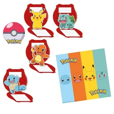 Abbildung von amscan 9917116 Pokémon Kindergeburtstags Einladungen und Umschläge, 8 Stück