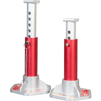 Abbildung von BIG RED T43004 Torin Aluminum Jack Stands with Locking Support Pins: 3 Ton (6,000 lb) Capacity, Red/Silver, 1 Pair