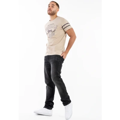 Abbildung von Lonsdale Normale Passform Brouster Tshirt print, Herren, Größe: Medium, Sand brown ecru