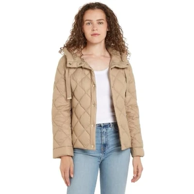 Abbildung von Tommy Hilfiger Damen Daunenjacke Classic Quilted Jacket Winter, Beige (Beige), XXL