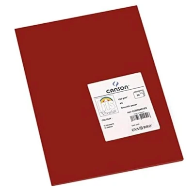 Abbildung von Canson 200040195 Iris Vivaldi glattes, farbiges Papier, A3, dunkelrot 16