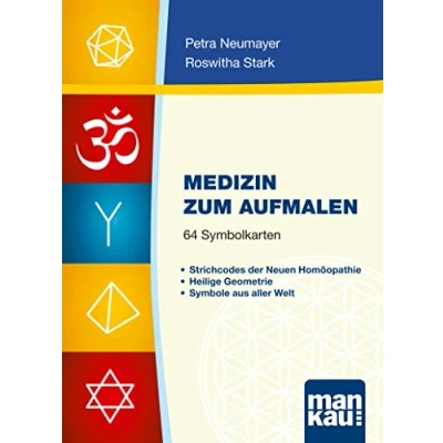 Abbildung von Medizin zum Aufmalen. Kartenset mit 64 Symbolkarten: Strichcodes der Neuen Homöopathie, Heilige Geometrie, Symbole aus aller Welt
