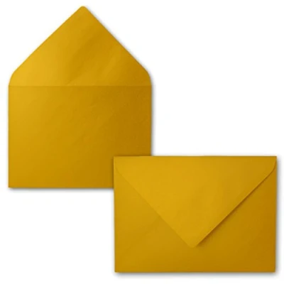 Abbildung von Metallic Briefumschläge in Gold 50 Stück metallisch glänzende DIN C5 Kuverts 22,9 x 16,2 cm Nassklebung ohne Fenster Weihnachten, Grußkarten Serie FarbenFroh