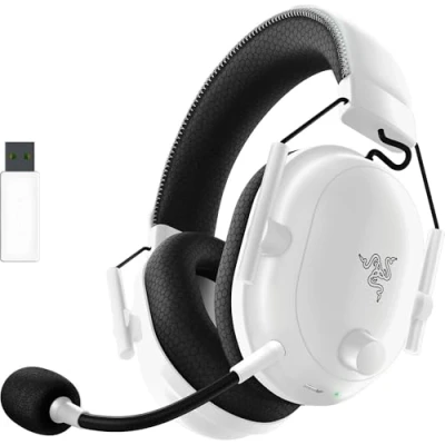 Abbildung von Razer BlackShark V2 Pro (2023) Kabelloses Premium Esports Headset (HyperClear Super Breitband Mikrofon, Triforce Titanium 50mm Treiber, HyperSpeed Wireless Technologie, bis zu 70 Std. Akku) Weiß