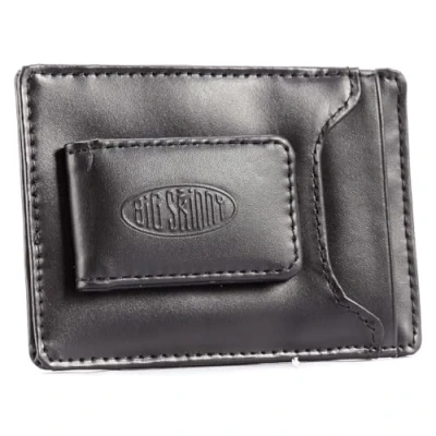 Abbildung von Big Skinny Herren Leder Magnet Geldklammer Slim Wallet für bis zu 12 Karten Schwarz