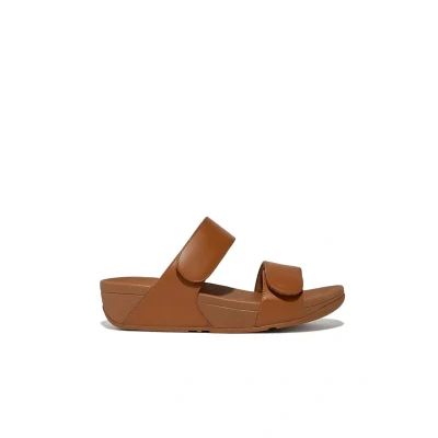 Abbildung von Fitflop Damen Lulu Adjustable Leather Slides Schiebe Sandalen, Hellbraun, 36 EU
