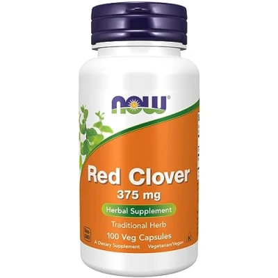 Abbildung von Now Foods, Red Clover (Rotklee), 750mg, 100 vegane Kapseln, Laborgeprüft, Vegetarisch, Sojafrei, Glutenfrei, ohne Gentechnik
