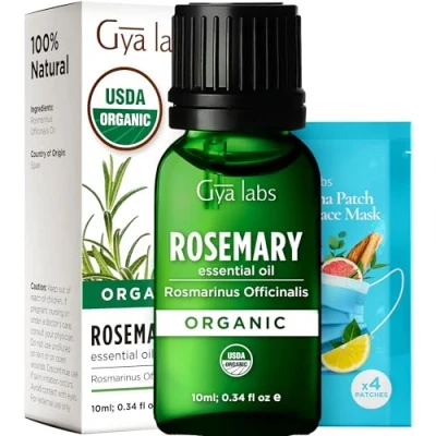 Abbildung von Gya Labs Ätherisches Bio Rosmarinöl für Haare 100% Reines Natürliches Kopfhaut, Haut &amp; Diffusor (10ml)