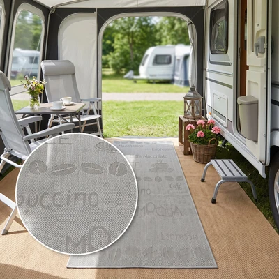 Abbildung von OTTO home Läufer "Coffee, Kaffee-Motive, In- und Outdoor geeignet" rechteckig 5 mm Höhe Wetterfest, UV-beständig, Küchenläufer, Camping, Balkon