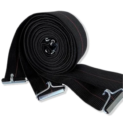 Abbildung von IPEA Elastische Gurte für Bettrahmen von 190 bis 200 cm 4 Stück Made in Italy Elastisches Seil mit Eisen Haken Betten Lattenrost Farbe Schwarz Breite 50 mm