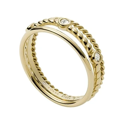 Abbildung von FOSSIL Ring Für Frauen Vintage Iconic, Höhe: 7,4mm Gold Edelstahl Ring, JF03801710