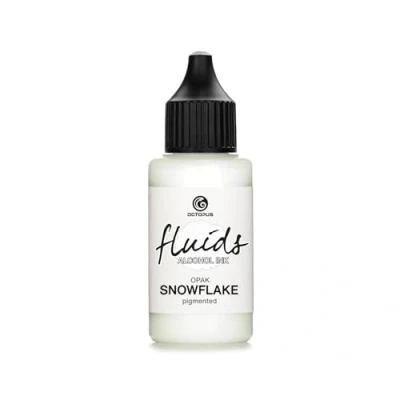 Abbildung von Octopus 30ml Fluids Alcohol Ink SNOWFLAKE, Alkoholtinte für Fluid Art und Resin, weiß, white, blanco