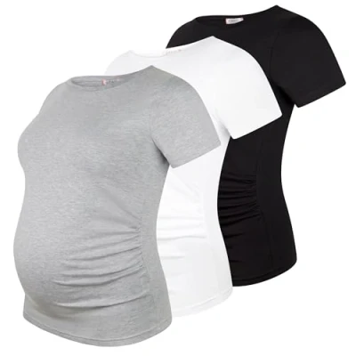 Abbildung von M.M.C. 3ER SET Tshirt basic, Damen, Größe: Small, Schwarz weiß hellgrau