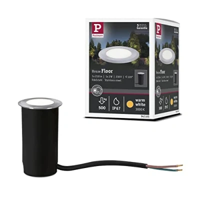 Abbildung von Paulmann 94365 LED Außenleuchte Bodeneinbauleuchte IP67 rund incl. 1x2 Watt Edelstahl gebürstet Außenlampe Edelstahl, Kunststoff 3000 K