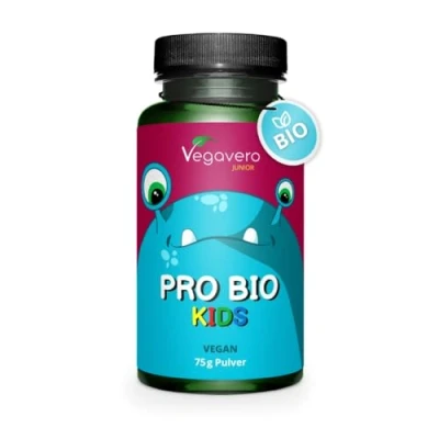 Abbildung von PROBIO Kids Vegavero® 100% BIO 75 g Pulver Preis Leistungs Sieger 2024* 10 Milliarden Darmbakterien für Kinder 5 Stämme mit Lactobacillus, Bifidobacterium &amp; Inulin Ab 3 Jahren Vegan