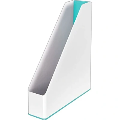 Abbildung von Leitz Stehsammler A4, Zweifarbiges Design, Weiß/Eisblau, Duo Colour, WOW, 53621051