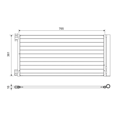 Abbildung von VALEO 822637 Klimakondensator mit Trockner Aluminium 362 OPEL: Vivaro B Van, Combi, RENAULT: Trafic 3