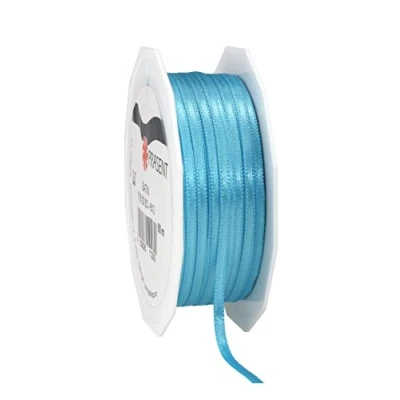 Abbildung von PRÄSENT C.E. Pattberg Satin aquamarin, 50 m Satinband zum Einpacken von Geschenken, 3 mm Breite, Geschenkband Dekorieren &amp; Basteln, Dekoband, Anlass