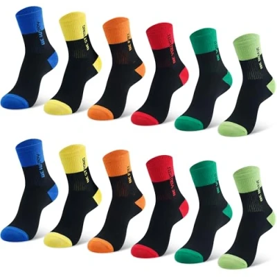 Abbildung von Libella 12 Paar Kindersocken Jungen Sportsocken Fussball Wintersocken Baumwolle bunt Cotton modische makronen Füßlinge 2889 39 42