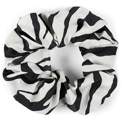 Abbildung von styleBREAKER Damen XXL Haargummi mit Zebra Muster im Animal Print Style, elastisch, Scrunchie, Zopfgummi, Haarband 04027018, Farbe:Schwarz Weiß
