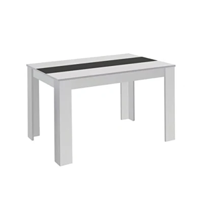 Abbildung von byLIVING Esszimmertisch NORI/matt weiß/Einlegeplatte wendbar in schwarz oder weiß/großer Küchentisch/Esstisch 160 cm breit/Tisch 18 mm Tischplatte / x 90, H 75