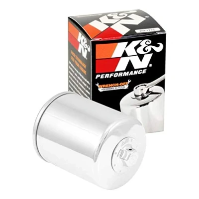 Abbildung von K&amp;N Ölfilter Für Motorräder: die Verwendung mit synthetischen oder konventionellen Ölen. ausgewählte Harley Davidson, Buell Motorräder, KN 171C (Patrone Chrome 74 x 94mm) Einheitsgröße