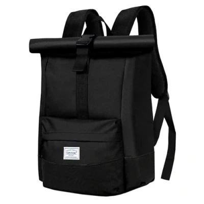 Abbildung von CALIYO Rolltop Rucksack Damen &amp; Herren, Laptop Handgepäck mit Fach Wasserdichter Laptopfach Uni, Schule, Studium, Reisen.
