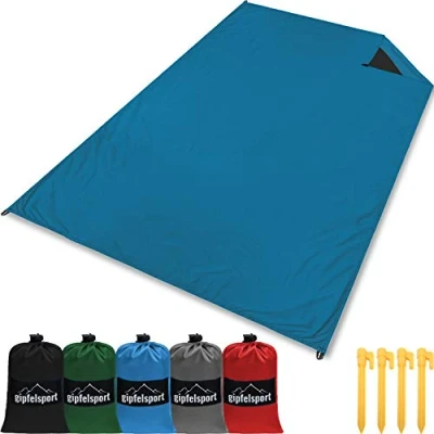 Abbildung von gipfelsport Picknickdecke Outdoor Picknick Decke I Stranddecke, wasserdicht, waschbar, sandfrei 200x140cm groß blau