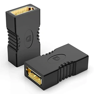 Abbildung von J&amp;D 2er Pack DisplayPort Adapter Kupplung, Vergoldete 4K DP Buchse auf Koppler Extender, Unterstützt 3D Ethernet