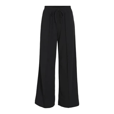 Abbildung von VILA MIT Weitem BEIN Waist Stoffhose, Damen, Größe: XXL, Black beauty