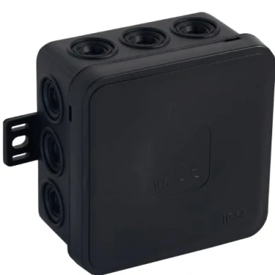 Abbildung von ORNO JB 13803 Abzweigdose Aufputz IP54 12 Kabeleinführungen 85x85x41mm 1 Stk. (Schwarz)