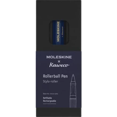 Abbildung von Moleskine x Kaweco Tintenroller, Nachfüllbarer Stift aus ABS Kunststoff für Schriftsteller, Notizenmacher, Mine 0,7 mm mit Schwarzer Tinte, Farbe Blau